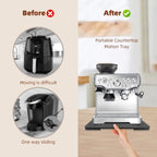 360° Rolling Tray Bamboo Appliance Slider for Kitchen Appliances, for Breville Espresso Machine Accessories, Sliding Tray for Coffee Maker Appliances Mat Easily from Under The Cabinet Black 13"×15.7"