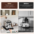 GuanQiao 360° Rotation Appliance Slider for Coffee Maker & Heavy Kitchen Appliance, Bamboo Rolling Tray for Kitchen Counter, Sliding Tray with Premium Wheels (Black, 15.7"×13")