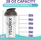 '-6 PACK- 28 oz Protein Shaker Bottle for Protein Mixes - 6x Wire Whisk | Leak Proof Shaker Cups for Protein Shakes | Protein Shaker Bottle Pack | Protein Shake Cup (Muted Clarity)