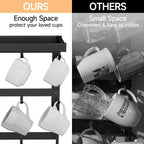 Coffee Mug Rack Wall Mounted, Rustic Metal Mug Holder Organizer with 12 Hooks and Top Shelf Cup Storage Rack for Home Kitchen Coffee Bar Station Mug Display and Collection