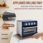 360° Appliance Slider Sliding Tray, Coffee Maker Rolling Tray for Counter Under Cabinet Coffee Pot Mat for Espresso Machine, Toaster, Air Fryer, Quiet Wheels, Brown (Large 15.7"×13")