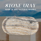 Koville 10"x5" Marble Vanity Tray for Bathroom Kitchen Countertop, Natural Marble Trays for Home Decor, Perfume Organizer Jewelry Dish, Stone Tray for Dresser, Decorative Candles Trays