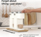 Ibyx Elegant Sliding Tray for Your Coffee Maker & Heavy Kitchen Appliances - Sturdy, Slides Easily from Under The Cabinet (Natural, 7.5”W x 14.5”D)