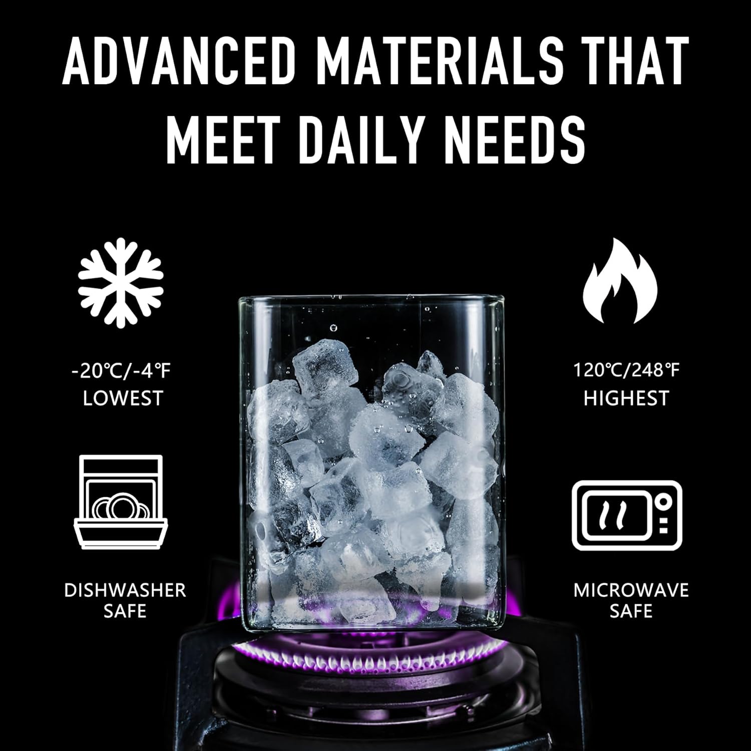 37oz Rectangle Airtight Glass Storage Containers with Bamboo Lids (Set of 6), Square Food Storage Jar, Pantry Organizers for Cereal, Nuts, Snacks and Coffee beans (‎with Black Lable)