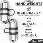 Synergee Cardio Hand Weights. Steel Hand Weights Dumbbell Set with Anti-Slip Silicone Finger Loop for Workout, Fitness, Training for Men and Women. Sold in Pairs. Available in 1lb, 1.5lb and 2lb Sets