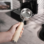 58mm Bottomless Portafilter for Gaggia Classic and Gaggia Classic Pro, E24 and Evo Models Includes Premium Maple Handle and 18-21 Gram Filter Basket