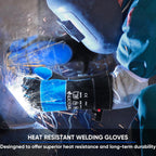 TICONN Welding Gloves, 1000°F Heat-Resistant Fireproof Leather Gloves for Welders, Stick, Forge, Mig, Tig, BBQ, Baking, Oven