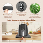 360° Rolling Tray Bamboo Appliance Slider for Kitchen Appliances, Coffee Maker Mat Tray for Countertops Sliding Tray for Coffee Maker Appliances Mat Easily from Under The Cabinet Black 11.6×13.9