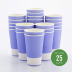 Restaurantware 16 Ounce Paper Cups Pack of 25 Ripple Wall Disposable Cups â€“ Leakproof, Recyclable, Light Purple Insulated Hot Beverage Holders with Matching Lids Available for Purchase Separately
