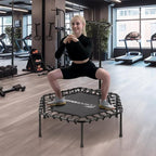 Upper Bounce Mini Workout Trampoline with Adjustable T-Shaped Handrail – Hexagonal Rebounder Trampoline for Kids & Adults – Fitness & Recreational Trampolines, Supports up to 220 lbs.