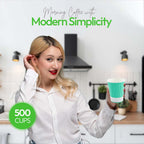 Restaurantware 12 Ounce Ripple Wall Disposable Coffee Cups, 500 Insulated Midnight Light Green Paper Tumblers with Rolled Rim Design, Lids Sold Separately for Hot Drinks like Tea, Hot Chocolate