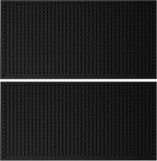 Tioncy 2 Pcs Bar Mat 6 x 12 Inch Bar Mat for Countertop Non Slip Rubber Bar Service Mat Cocktail Coffee Bar Mats for Home Bar Bartending Barbershop, Black