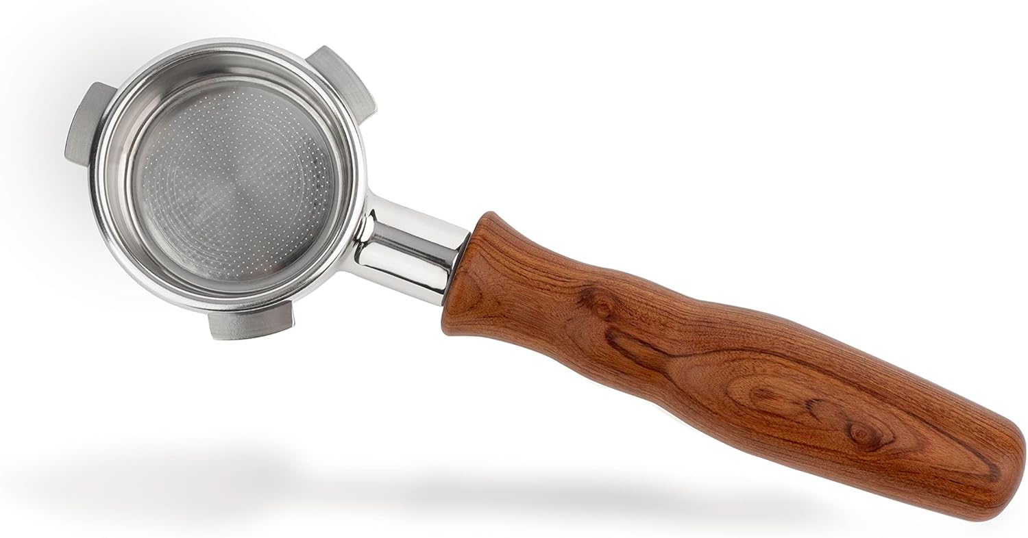 LILQ 54mm Naked Bottomless Portafilter Compatible with Breville Barista Express, Barista Pro, Bambino, and More – 18-20g basket included (Rosewood)