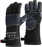 TICONN Welding Gloves, 1000°F Heat-Resistant Fireproof Leather Gloves for Welders, Stick, Forge, Mig, Tig, BBQ, Baking, Oven