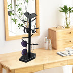 Bat Mug Holder Tree - 8 Hooks Coffee Mug Rack - Gothic Home Decor Wood Coffee Mug Tree for Countertop - Coffee Cup Holder for Halloween Kitchen Organizer & Coffee Bar Accessories (Coffin)