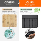 Lifewit Silverware Drawer Organizer, Expandable from 18.7 to 33 inches, Adjustable Utensil Tray for Kitchen, Large Cutlery Holder, Plastic Flatware Storage for Spoons Forks Knives, Black