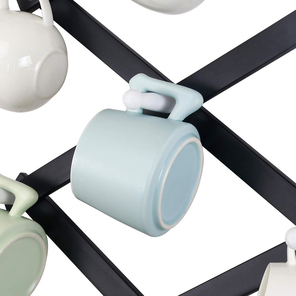 Dseap Accordian Wall Hanger: 16” High Wooden Wall Expandable Coat Rack, Hat Rack Holder, Accordion Hook for Baseball Caps, Coats, Mugs,17 Peg Hooks, Black & White