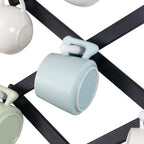 Dseap Accordian Wall Hanger: 16” High Wooden Wall Expandable Coat Rack, Hat Rack Holder, Accordion Hook for Baseball Caps, Coats, Mugs,17 Peg Hooks, Black & White