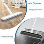 SetSail Floor Scrub Brush with 48-Inch Long Adjustable Handle 2 in 1 Scrape Brush Stiff Bristle Floor Scrubber for Cleaning Shower Bathroom Garage Kitchen Wall Deck Tub Tile