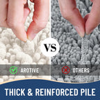 Arotive Luxury Chenille Bathroom Rug Mat, Extra Soft Thick Absorbent Shaggy Bath Rugs, Non-Slip Machine Wash Dry, Plush Bath Mats for Bathroom, Shower and Tub, 40x24, Ivory