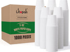 LITOPAK 1000 pack 5 oz Paper Coffee Cups, White Small Espresso Paper Coffee Cups for Office, Home, Party, and Events