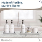 Countertop and Vanity Tray - 2 PC (11” and 7”) Shatterproof Silicone Kitchen and Bathroom Trays for Counter, Kitchen Soap Dispenser Tray, Vanity Trays for Bathroom, Perfume Key Tray