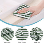 Homaxy 18 Pack Kitchen Dish Cloths, Ultra Soft and Absorbent Dish Towels, Reusable Fast Drying Microfiber Cleaning Cloth, Coral Velvet Wave Design No-lint, 10 x 10 inches, Blue/Pink/Grass Green