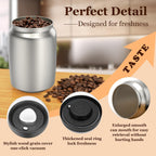 Vacuum Coffee Canister, Coffee Bean Storage with Scoop, Stainless Steel Airtight Food Storage Container, Perfect for Coffee Beans,Grounds,Loose Leaf Tea,2400ml/32OZ(L*2)