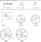 SKOLOO 24-Inch Natural Wood Coat Rack Wall Mount with 5 Triple Hooks - Ideal for Family Entrances, Classrooms, and Pet Supplies Storage - Perfect Coat Hooks for Wall