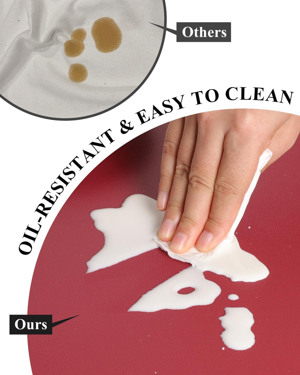 Wine Red Plastic Table Cover Protector, 36" x 54" Waterproof Easy Flat PVC Desk Pad Mat, 1.5mm Thick Rectangle Vinyl Table Top Protector for Dining Room Table, Office, Dresser