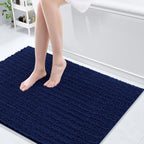 Arotive Luxury Chenille Bathroom Rug Mat, Extra Soft Thick Absorbent Shaggy Bath Rugs, Non-Slip Machine Wash Dry, Plush Bath Mats for Bathroom, Shower and Tub, 40x32, Navy