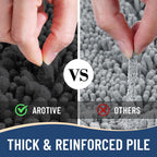 Arotive Luxury Chenille Bathroom Rug Mat, Extra Soft Thick Absorbent Shaggy Bath Rugs, Non-Slip Machine Wash Dry, Plush Bath Mats for Bathroom, Shower and Tub, 60x24, Dark Grey