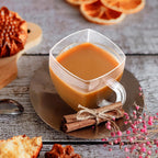 Amyhill 50 Pcs Disposable Tea Cups Mini Plastic Tea Cup Bulk with Handle Hard Plastic Coffee Mug Disposable Square Espresso Mug for Party Catering (Transparent)