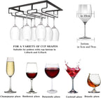 Wine Cup Holder Table Decoration Storage Hanger Metal Organizer for Bar Kitchen Stemware Rack Under Cabinet Stainless Steel Hanger Storage Shelf Black (Black, 3 Rows 2 Packs)