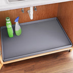 FLATO Waterproof Under Sink Mat 22" x 19" Shelf Liner for Kitchen and Bathroom, Cabinet Protector, Organizers and Storage, Flexible Silicone Drip Tray
