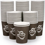 LITOPAK 400 Pack 8 oz Paper Cups, Brown Disposable Hot Coffee Cups for Party, Picnic, Travel, and Events