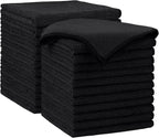 AIDEA Microfiber Cleaning Cloth-24PK, Soft Microfiber Towels for Cars, Absorbent Cleaning Rags, Lint-Free Streak-Free Wash Cloths for House, Kitchen, Window(12in.x12in), Black