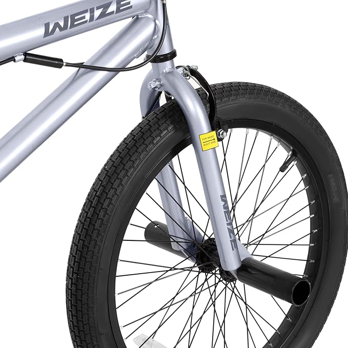 WEIZE Freestyle BMX Bike, 20 inch Trick Bicycle for Kids and Adults Men Women, Hi-Ten Steel Frame, 360 Degree Rotor Freestyle, 4 Pegs Single Speed Teen Bike, Beginner-Level to Advanced Riders