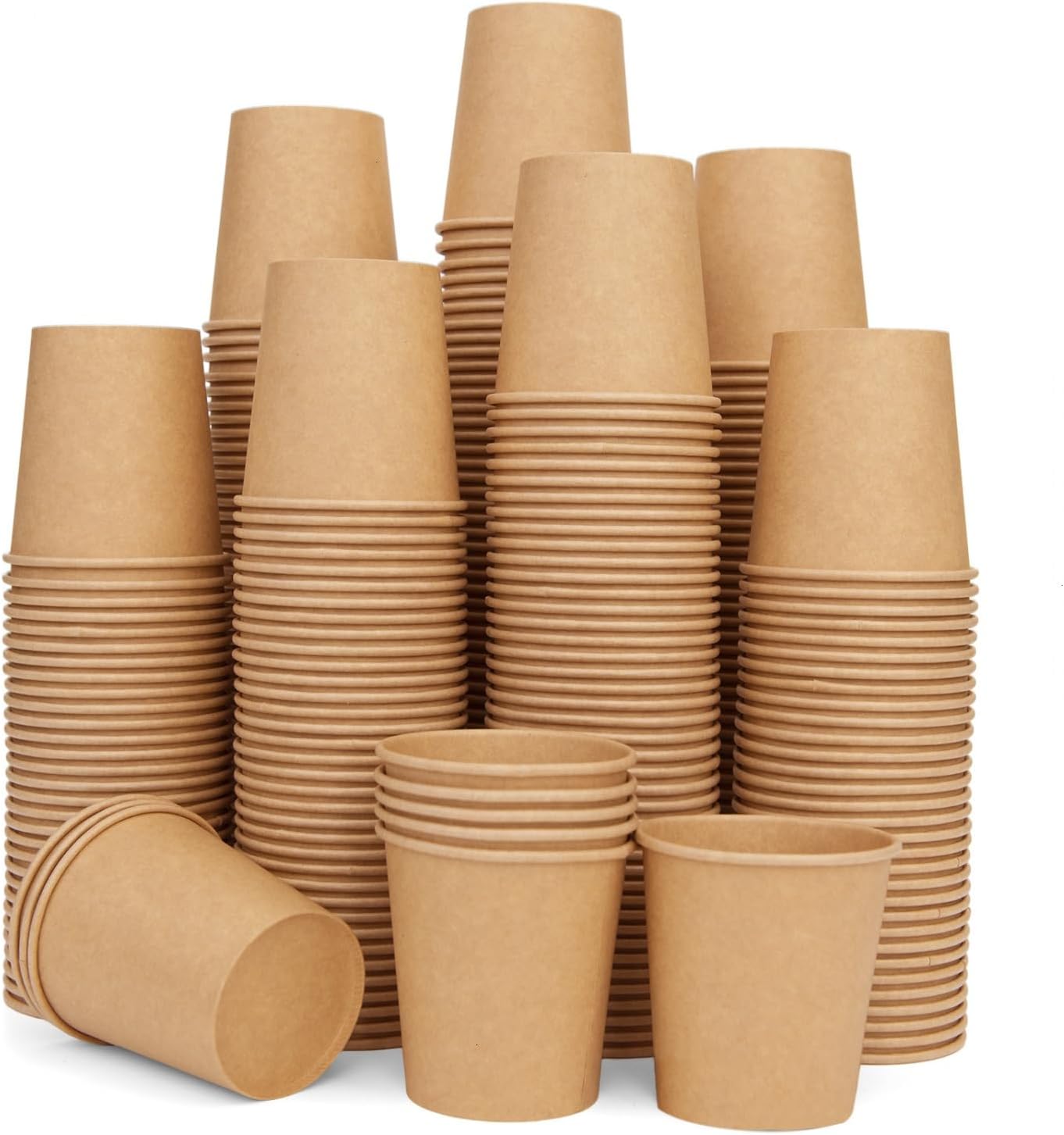 300 Pcs 6 oz Kraft Paper Cups - Disposable Paper Cups Hot Cold Beverage Drinking Cup for Coffee, Water, Tea, Juice, Espresso & Cortado