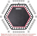 ONETWOFIT 48" Silent Mini Trampoline with Adjustable Handle Bar Fitness Trampoline Bungee Rebounder Jumping Cardio Trainer Workout for Adults