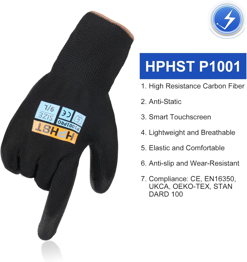 PU Coated Safety Work Gloves, 12 Pairs Work Gloves Mechanic Working Seamless Knit Glove with Polyurethane Coated Smooth