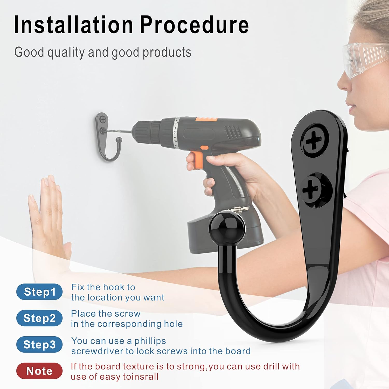 15 Pcs Black Wall Mounted Coat Hooks, Hanger Hook with 30 Pieces Screws for Towel, Key, Robe, Scarf, Bag, Cap, Coffee Cup, Mugs