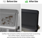 Coffee Mat for Breville 876, Espresso Tamper Mat, Food Grade Silicone Non-Slip, 10.83in x 7.48in, Waterproof Heat Resistant, Espresso Tamping Station for Espresso Machine Barista Accessories (Black)