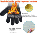 Long Welding Gloves 23.6 Inches 932℉,Heat/Fire Resistant Leather For Mig, Tig, Stick, Forge, BBQ, Grill, Fireplace