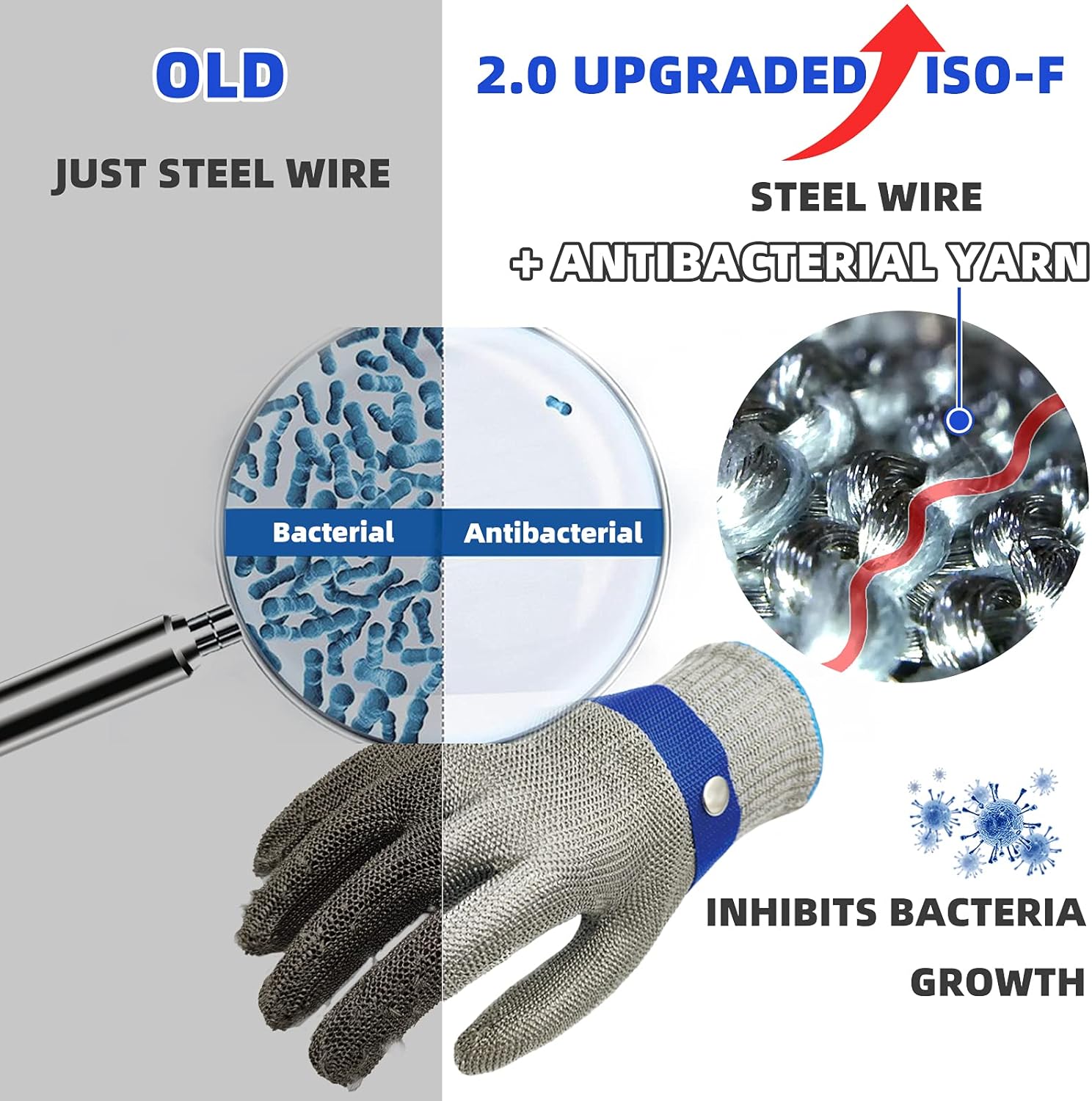 Schwer ANSI A9 Cut Resistant Glove, Food Grade Stainless Steel wire Mesh Metal Gloves, Knife Cutting Gloves for kitchen Mandoline Slicing Butcher Meat Cutting Oyster Shucking Fish Fillet（XL, 1 PCS）