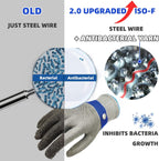 Schwer SlicePro ANSI A9 Cut Resistant Glove PR1707, Food Grade Stainless Steel Wire Metal Gloves, Cutting Gloves for Kitchen, Meat Cutting, Oyster Shucking, Fish Fillet, Non-PFAS (XXL, 1 PCS