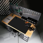 Ewen 35.6x23.5 Inch Extra Large Silicone Mats for Kitchen Counter, 2MM Thick Heat Resistant Coffee Mat Bar Mat, Glass Top Stove Cover Countertop Protector for Air Fryer, Baking, Crafts, Black