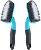 2-Pack Scrub Brush for Cleaning with Long Handle, Medium Firm Brush Bathroom Cleaning Supplies and Bathtub Cleaner and Shower Cleaning, Multi-Scene Use for Kitchen or Carpet