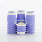 Restaurantware 4 Ounce Ripple Insulated Coffee Cups, 500 Double Wall Corrugated Light Purple Paper Tumblers, Leakproof, Non-Slip Design, Recyclable, Ribbed Surface, Matching Lids Sold Separately