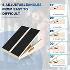 Adjustable Wooden Slant Board, 5 Angles (15°–35°) for Safe Stretching, Squats & Rehab – Anti-Slip top & Base, Durable 10-Layer Wood, Supports up to 400lbs for Home Gym & Recovery use